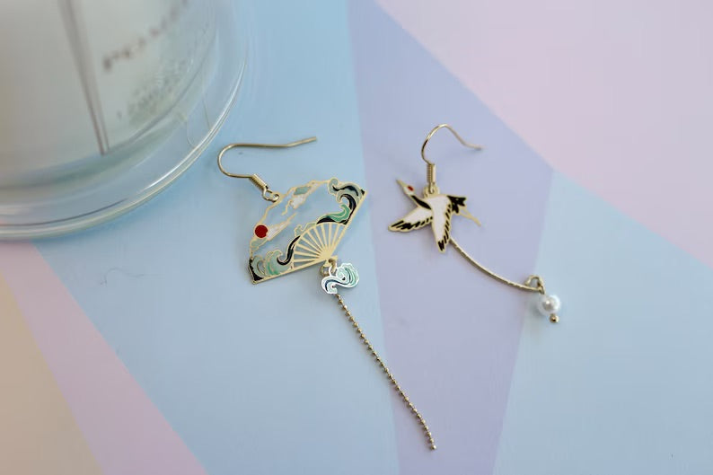 Flamingo Fan Earrings | Pre Order